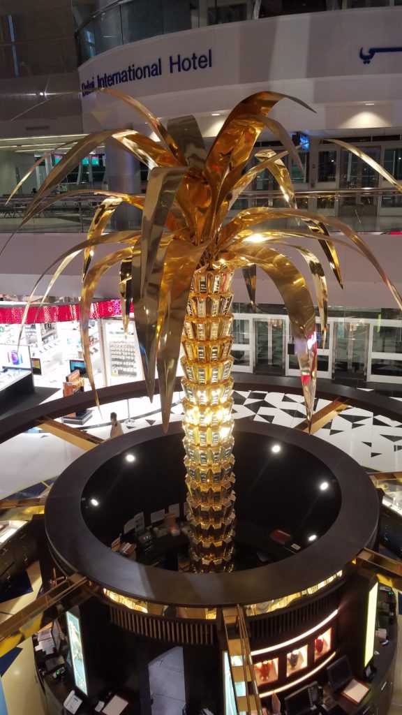 Golden palm in Dubai international hotel