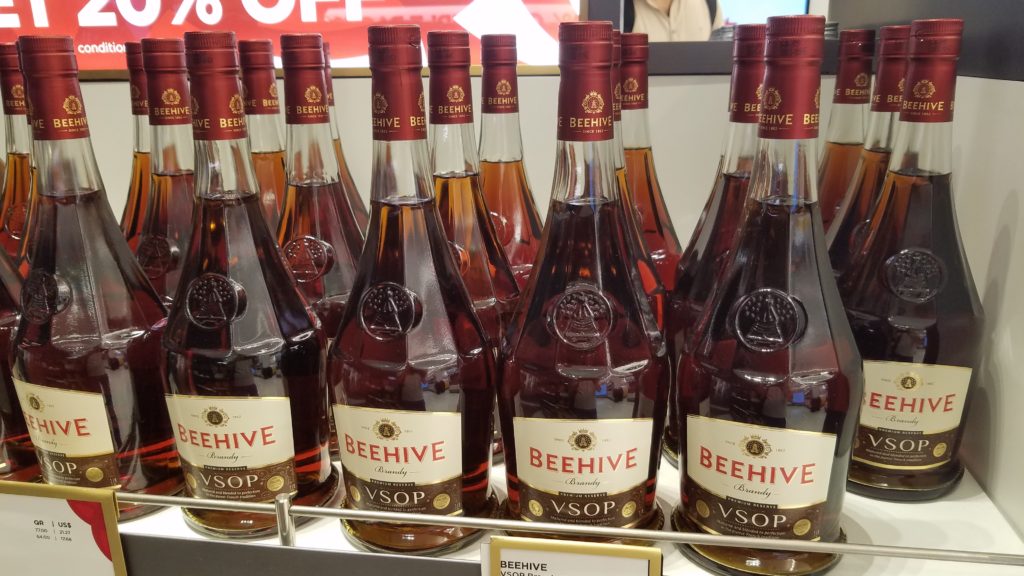 Beehive drink in Qatar Airport