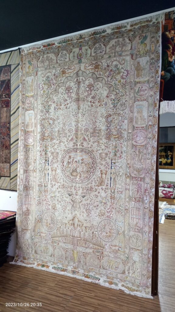 Silk carpet in Sharifi Carpets trading store